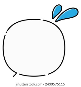A simple dashed speech bubble with urgency