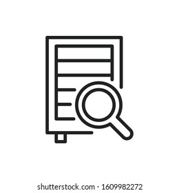 Simple data analysis line icon. Stroke pictogram. Vector illustration isolated on a white background. Premium quality symbol. Vector sign for mobile app and web sites.