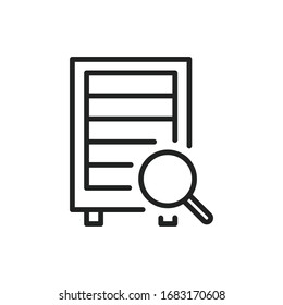 Simple data analysis line icon. Stroke pictogram. Vector illustration isolated on a white background. Premium quality symbol. Vector sign for mobile app and web sites.