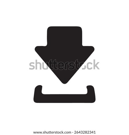 Simple Data Download Icon. Bold Download Icon. vector illustration eps 10