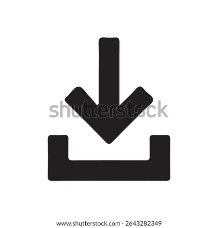 Simple Data Download Icon. Bold Download Icon. vector illustration eps 10