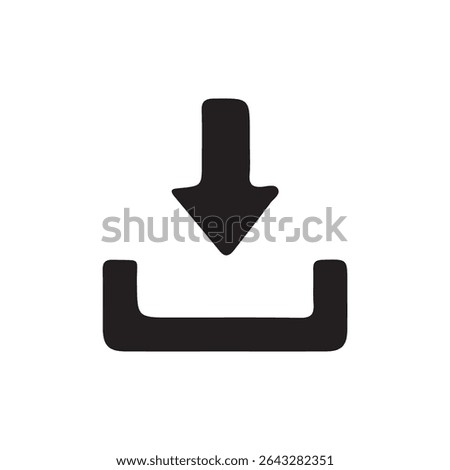 Simple Data Download Icon. Bold Download Icon. vector illustration eps 10