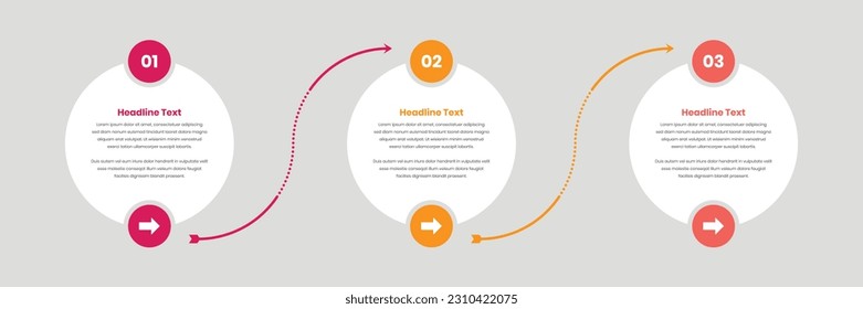 Presentación de datos simple pasos del negocio diseño de plantillas infográficas con forma de flecha y ovalada