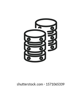 Simple database line icon. Stroke pictogram. Vector illustration isolated on a white background. Premium quality symbol. Vector sign for mobile app and web sites.