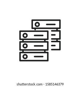 Simple database line icon. Stroke pictogram. Vector illustration isolated on a white background. Premium quality symbol. Vector sign for mobile app and web sites.