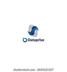 A Simple Dataprise logo Design and icon .Solid icon vector illustration