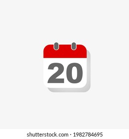 simple date calendar icon on gray background