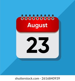 Simple Date Icon for August – Flat UI Design with Bold Colors