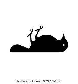 Simple dead bird icon isolated on white background.