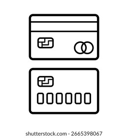 Einfache Debit- oder Kreditkartensymbolgrafik, geeignet für Vector Basic RGB