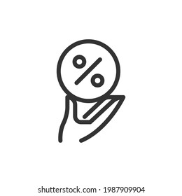 Einfache Schuldenlinie Symbol. Premium-Symbol im Strichstil. Design des Schuldensymbol. Vektorgrafik.