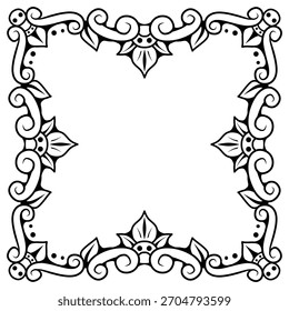simple decoorative frame created with clean black line ornaments