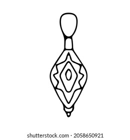 Simple decoration for a Christmas tree in doodle style. Simple decor for a festive Christmas and New Years. Vector illustration isolated on white background.