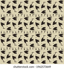 Simple decoration consisting of arrow tails, broken lines and speckles. Wrapping paper. Monochrome decorative graphics.