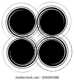 Simple decoration shape, element. Abstract motif, mandala clip-art
