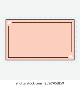 A simple, decorative blank frame with hearts, suitable for invitations or messages.