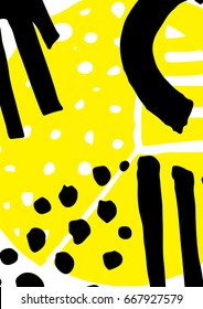 Simple decorative handmade background for design project, cover with isolated elements in clipping mask