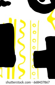 Simple decorative handmade background for design project, cover with isolated elements in clipping mask
