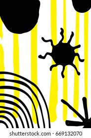 Simple decorative handmade background for design project, cover with isolated elements in clipping mask