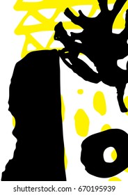 Simple decorative handmade background for design project, cover with isolated elements in clipping mask