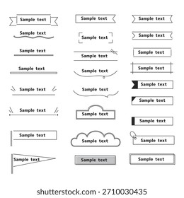 Conjunto de material de encabezado decorativo simple Vector