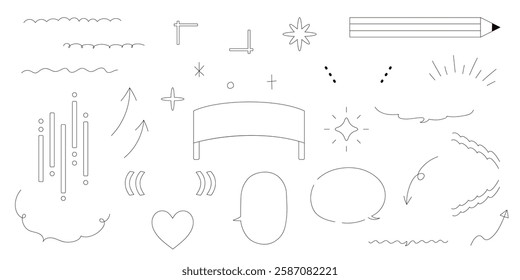 A simple decorative illustration set with hand-drawn elements.