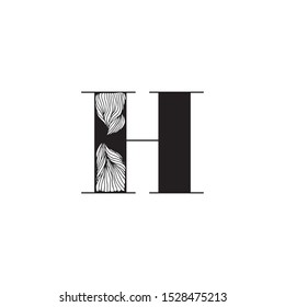 Simple decorative letter H logo vector design template with line element on black. Great for company logo,wall art print,business sign,branding,etc.