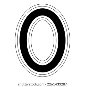 Simple decorative letter with outline.Vector custom font.