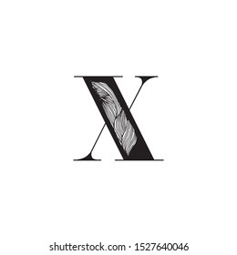 Simple decorative letter X logo vector design template with line element on black. Great for company logo,wall art print,business sign,branding,etc.