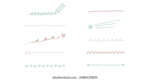 A simple decorative line illustration set.