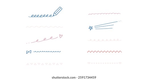 A simple decorative line illustration set.