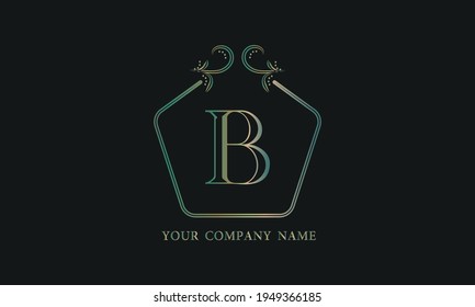 A simple decorative monogram with the alphabet letter B. A sign of a company, boutique, restaurant, business, etc.