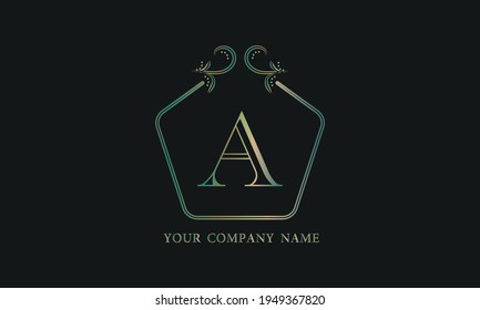 A simple decorative monogram with the alphabet letter A. A sign of a company, boutique, restaurant, business, etc.