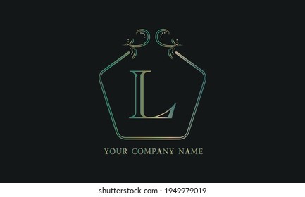 Ein einfaches, dekoratives Monogramm mit dem Buchstaben L. Ein Zeichen einer Firma, Boutique, Restaurant, Business, etc.