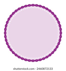 Simple Decorative Purple Lace Circle Blank Plain Sticker Label Background Design - Powered by Shutterstock - Get 15% off with code: PIKWIZARD15