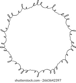 Simple decorative round frame on white background. Vector image.