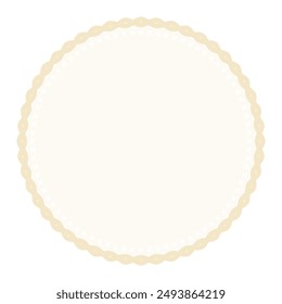 Sencillo decorativo de vainilla marrón de encaje círculo en blanco etiqueta engomada etiqueta de diseño de fondo