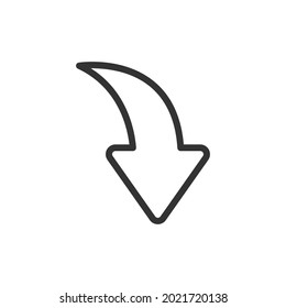 Simple decrease line icon. Premium symbol in stroke style. Design of decrease icon. Vector illustration.