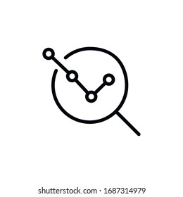 Simple decrease line icon. Stroke pictogram. Vector illustration isolated on a white background. Premium quality symbol. Vector sign for mobile app and web sites.