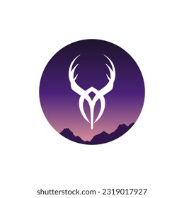simple deer animal music channel logo vector illustration template design
