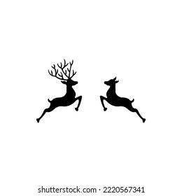 Simple deer and gazelle icon vector illustration on a white background