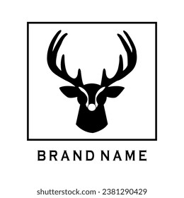 simple deer head logo icon 