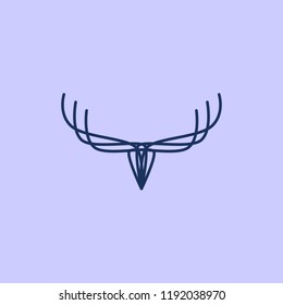 simple deer head mono line. modern deer icon vector illustration. deer clip art