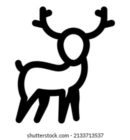 Simple deer icon, editable stroke. best used for web, banner, flayer or application. vector illustration EPS 10 File Format