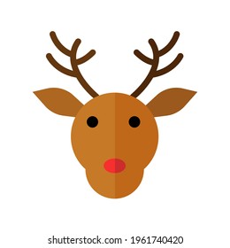simple deer icon in flat style