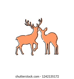 simple deer icon, vector