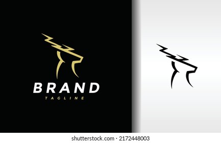 the simple deer lightning logo