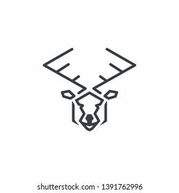 simple deer line logo template