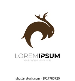 Simple deer logo logo template, Animal logo , flat style