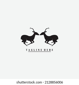 simple deer logo. Vector illustration template design 